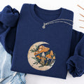Embroidered Mushroom Moon Classic Crewneck Sweatshirt