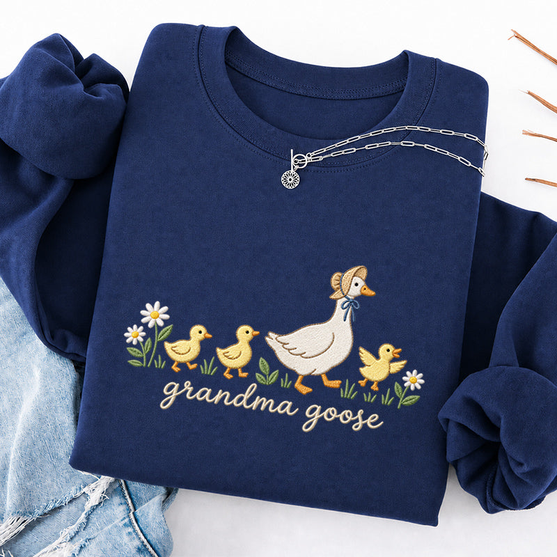 Embroidered Grandma Goose Classic Crewneck Sweatshirt
