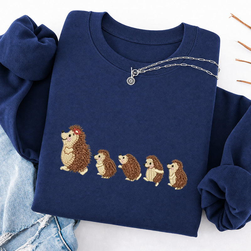 Embroidered Cute Hedgehog Classic Crewneck Sweatshirt