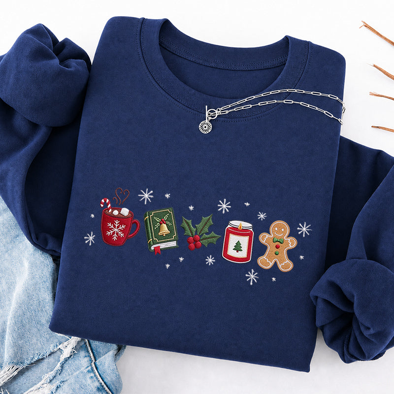 Embroidered Cozy Christmas Classic Crewneck Sweatshirt