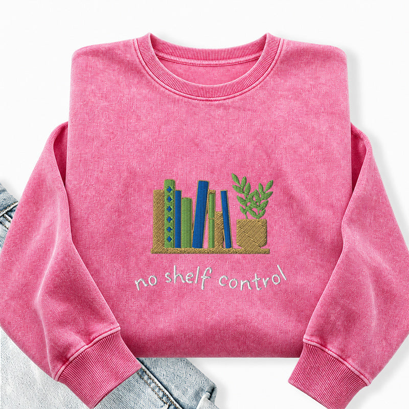 Embroidered No Shelf Control Washed Crewneck Sweatshirt