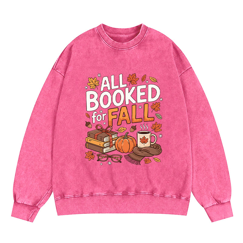 All Booked For Fall Washed Crewneck Sweatshirt