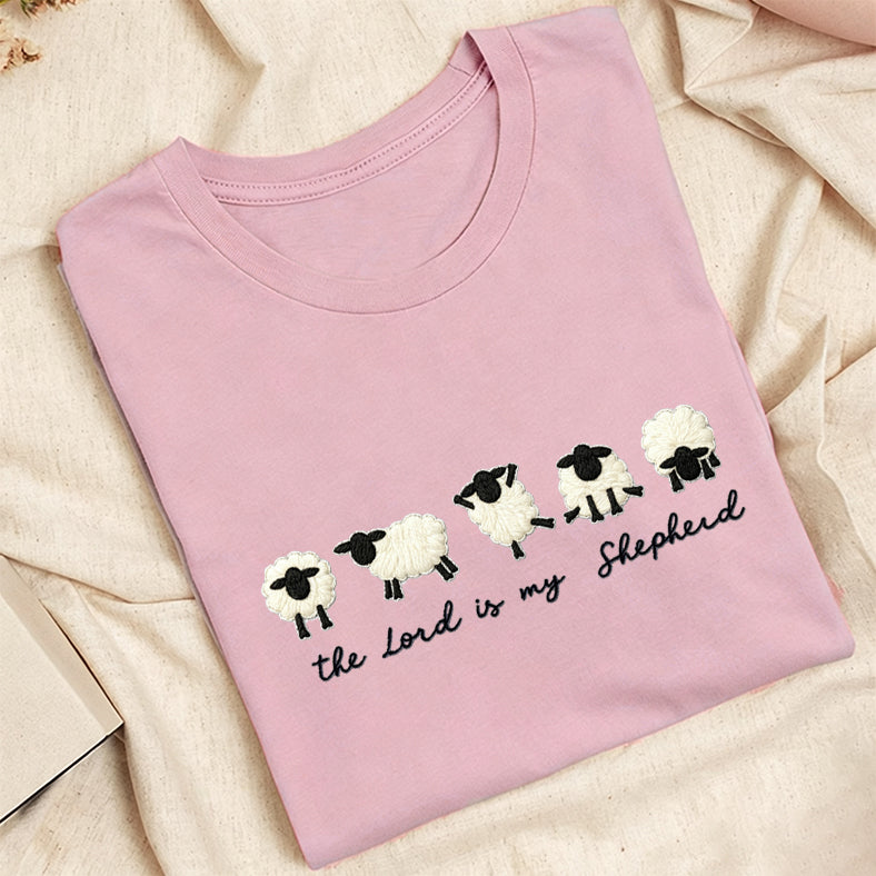 Embroidered Christian Sheep Classic Adult Unisex Crew Neck T-Shirt
