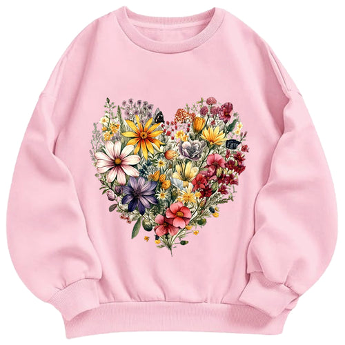 Blooming Heart Garden Classic Adult Unisex Crewneck Sweatshirts