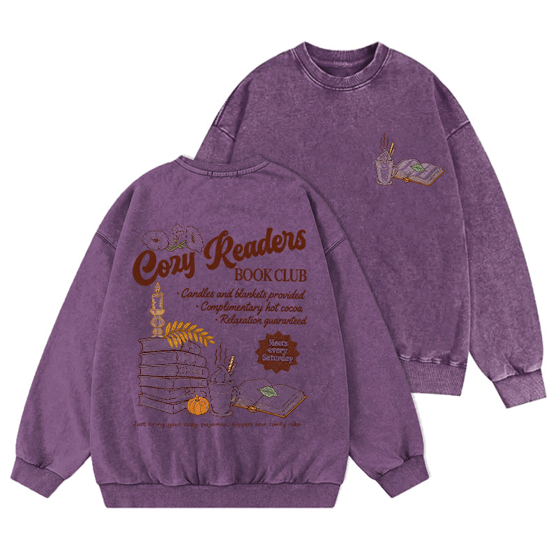 Cozy Readers Book Club Washed Crewneck Sweatshirt