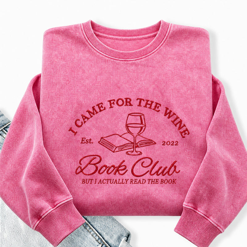Personalized Embroidered Book Club Washed Crewneck Sweatshirt