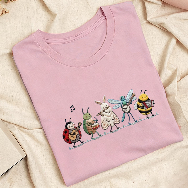 Embroidered Bug Orchestra Classic Adult Unisex Crew Neck T-Shirt