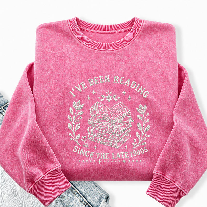 Embroidered Reading Since The Late 1990s Washed Crewneck Sweatshirt
