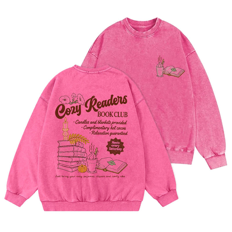 Cozy Readers Book Club Washed Crewneck Sweatshirt
