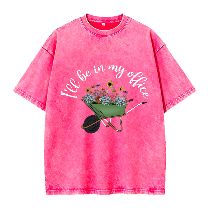 I'll Be in My Office Washed Crew Neck T-Shirt
