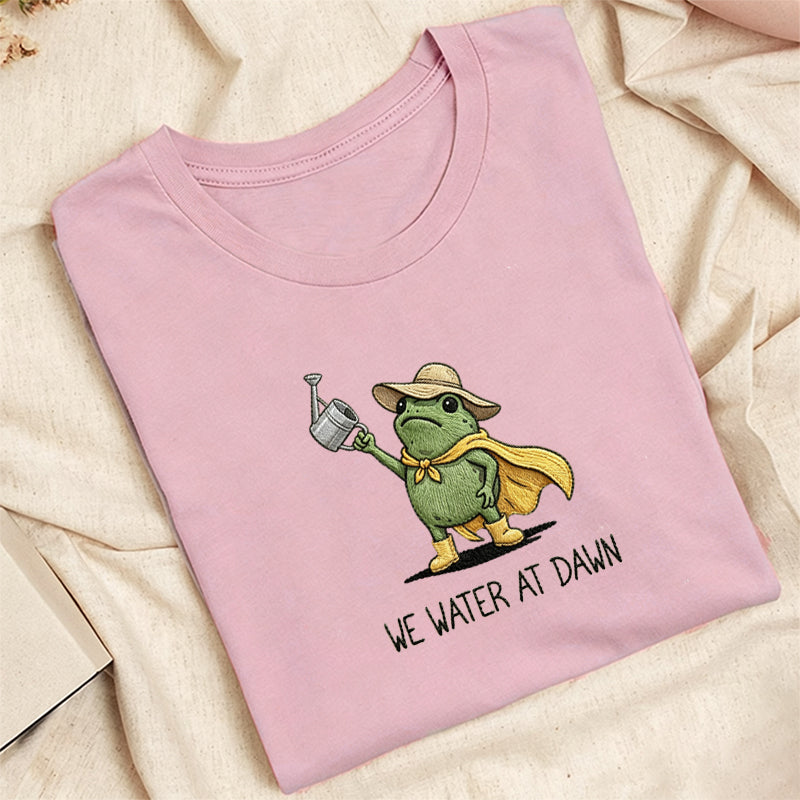 Embroidered We Water At Dawn Classic Adult Unisex Crew Neck T-Shirt