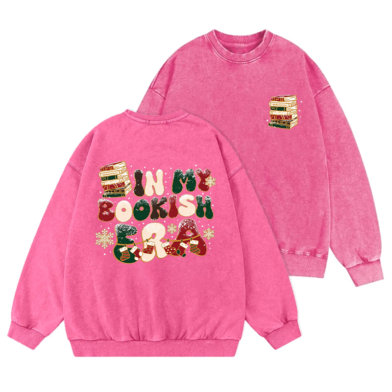 In My Bookish Era Christmas Washed Crewneck Sweatshirt