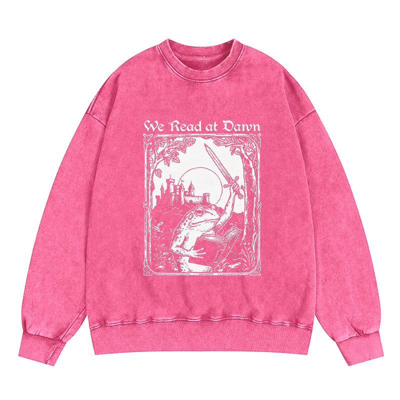 We Read At Dawn Frog Washed Crewneck Sweatshirt