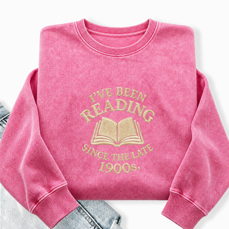 Embroidered Reading Since The Late 1990s Washed Crewneck Sweatshirt