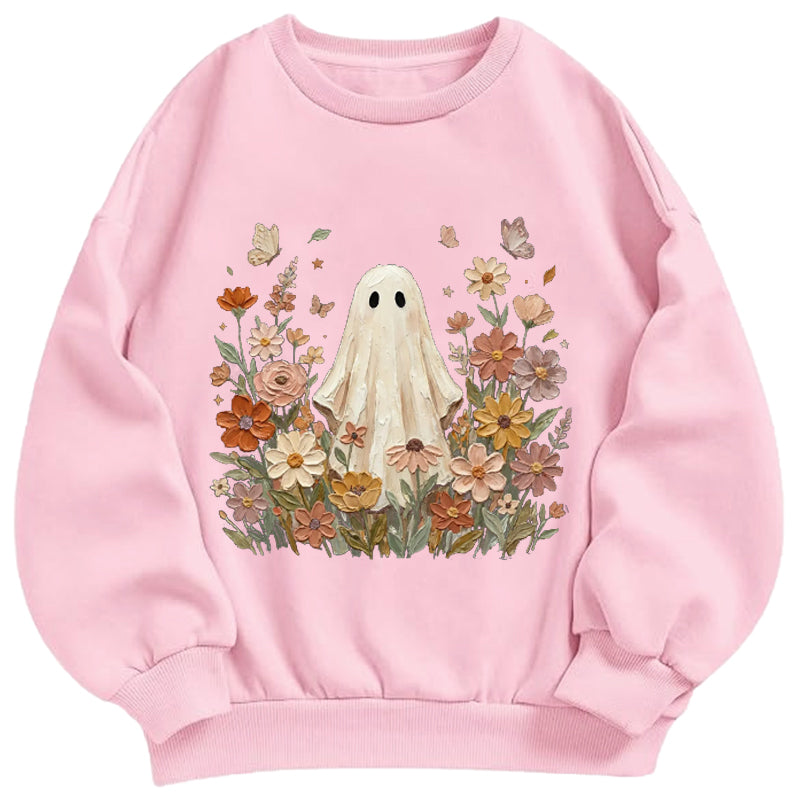 Ghost & Wildflower Garden Classic Adult Unisex Crewneck Sweatshirts
