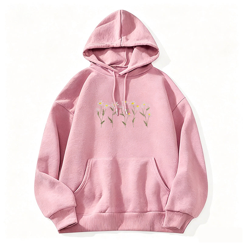 Embroidered Daisy Classic Adult Unisex Hoodie
