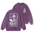 The Reader Tarot Card Floral Reading Washed Crewneck Sweatshirt