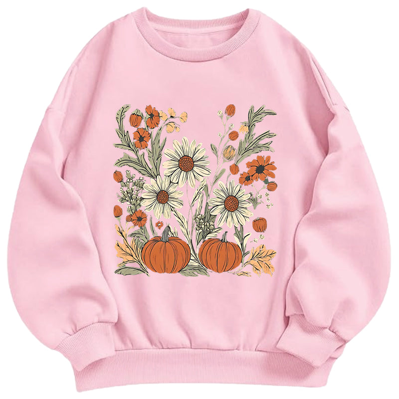 Pumpkin & Wildflower Garden Classic Adult Unisex Crewneck Sweatshirt