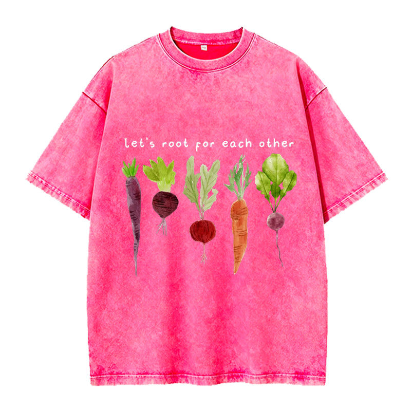 Let‘s Root for Each Other Washed Crew Neck T-Shirt