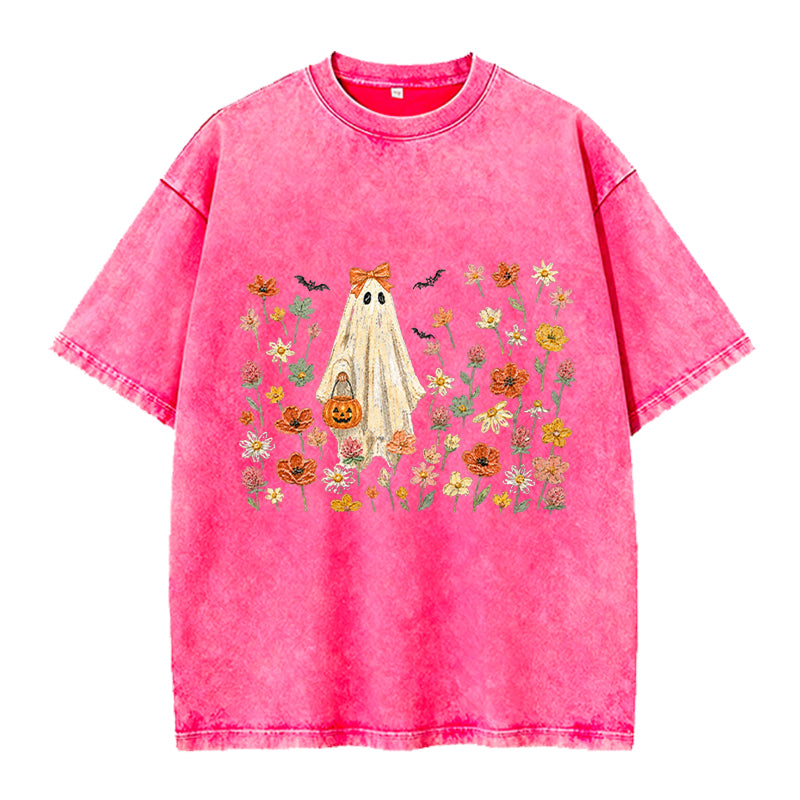 Floral Ghost Washed Crew Neck T-Shirt