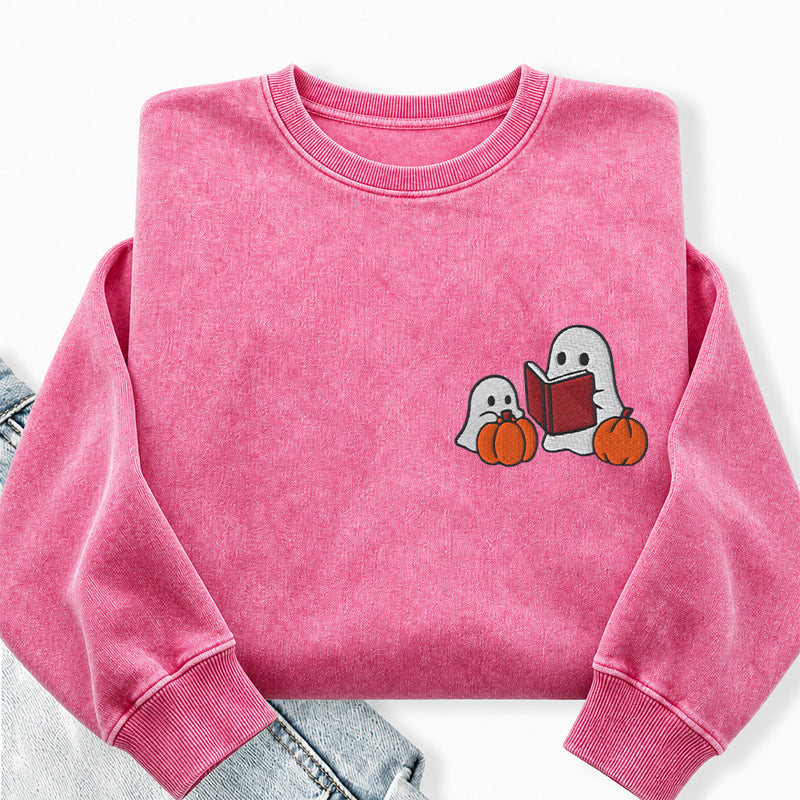 Embroidered Ghost Stories Washed Crewneck Sweatshirt