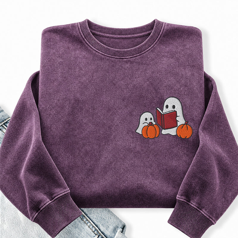 Embroidered Ghost Stories Washed Crewneck Sweatshirt