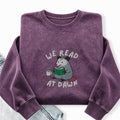 Embroidered We Read At Dawn Possum Washed Crewneck Sweatshirt