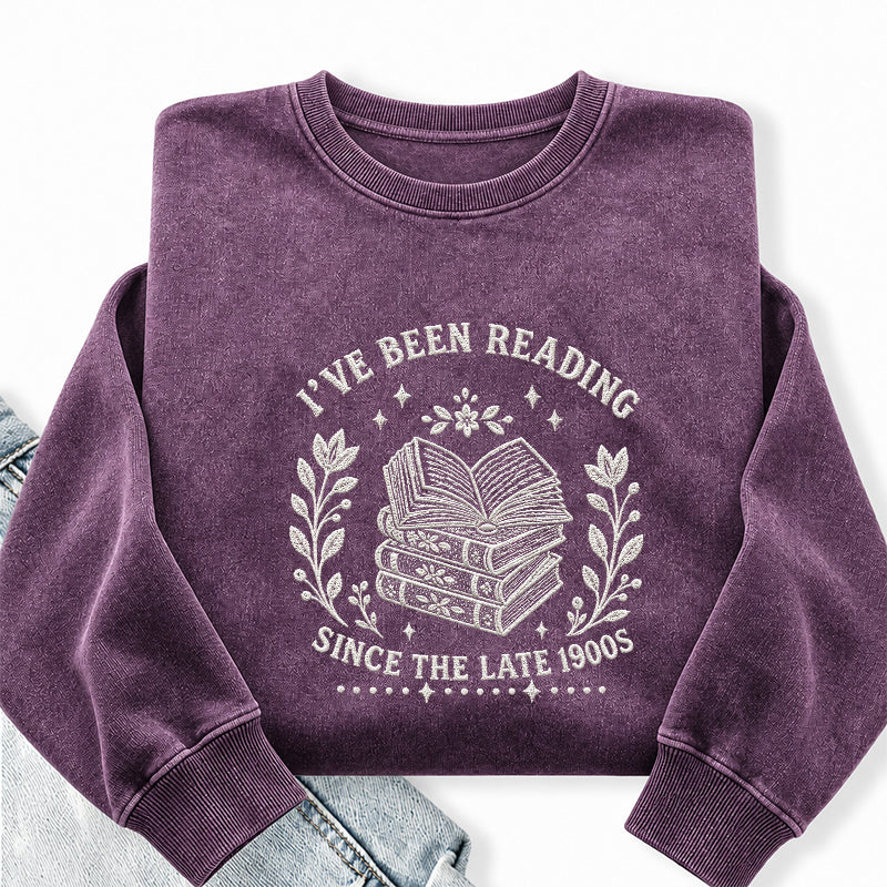 Embroidered Reading Since The Late 1990s Washed Crewneck Sweatshirt