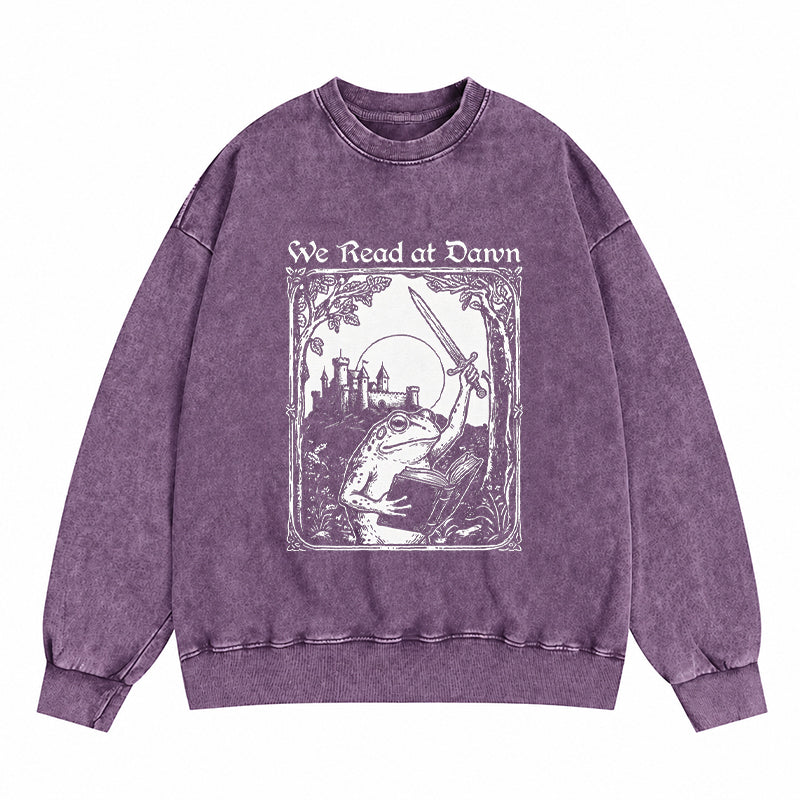 We Read At Dawn Frog Washed Crewneck Sweatshirt