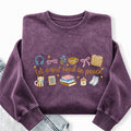 Embroidered Let A Girl Read In Peace Washed Crewneck Sweatshirt