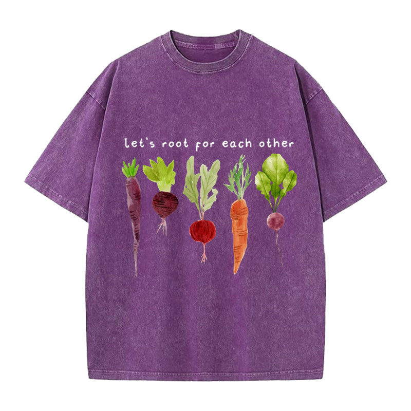 Let‘s Root for Each Other Washed Crew Neck T-Shirt