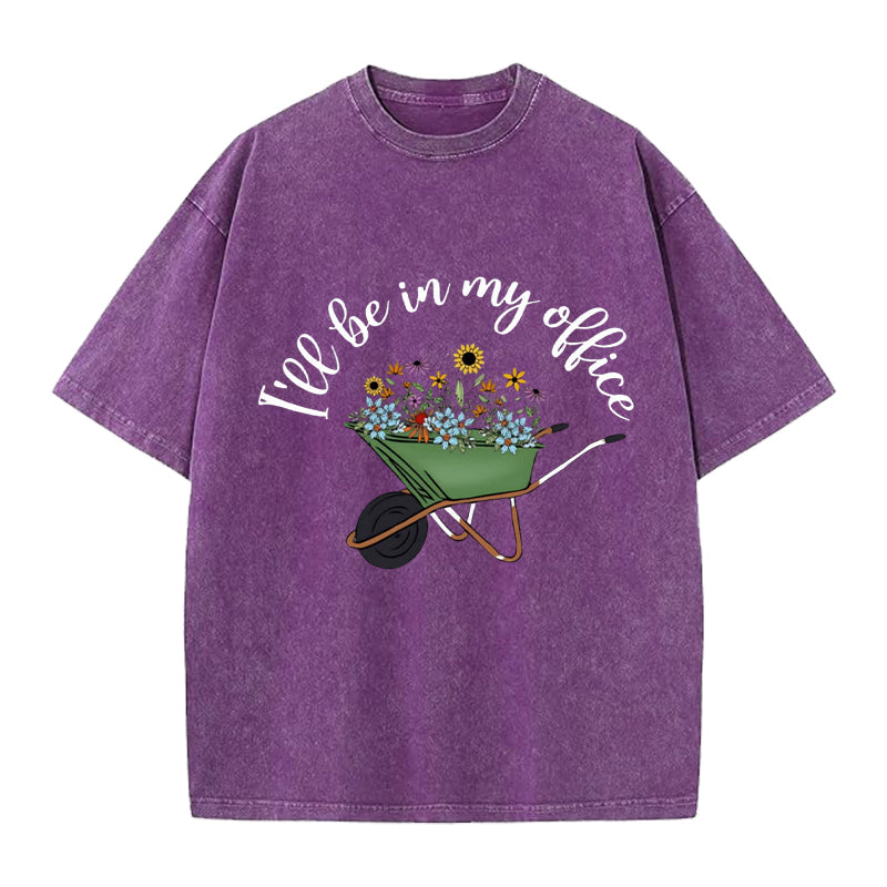 I'll Be in My Office Washed Crew Neck T-Shirt