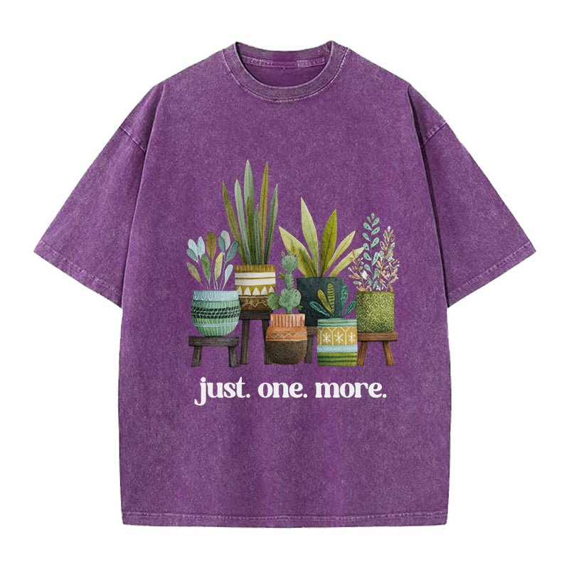 Just One More Gardening Lover Washed Crew Neck T-Shirt