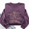 Embroidered Nothing Beats Reading Washed Crewneck Sweatshirt