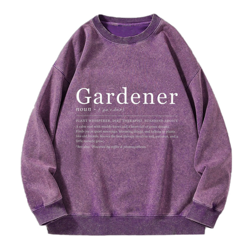 Gardener Powered by Coffee & Photosynthesis Washed Crewneck Sweatshirt