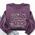 Embroidered Just One More Chapter Icons Washed Crewneck Sweatshirt