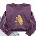 Embroidered Reading Bear Another Chapter Washed Crewneck Sweatshirt