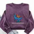 Embroidered This Is An Outrage Book Lover Washed Crewneck Sweatshirt