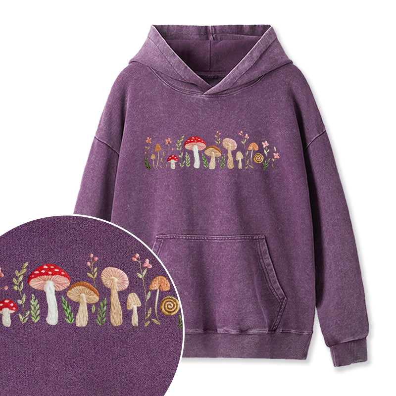 Embroidered Enchanted Mushroom Washed Hoodie