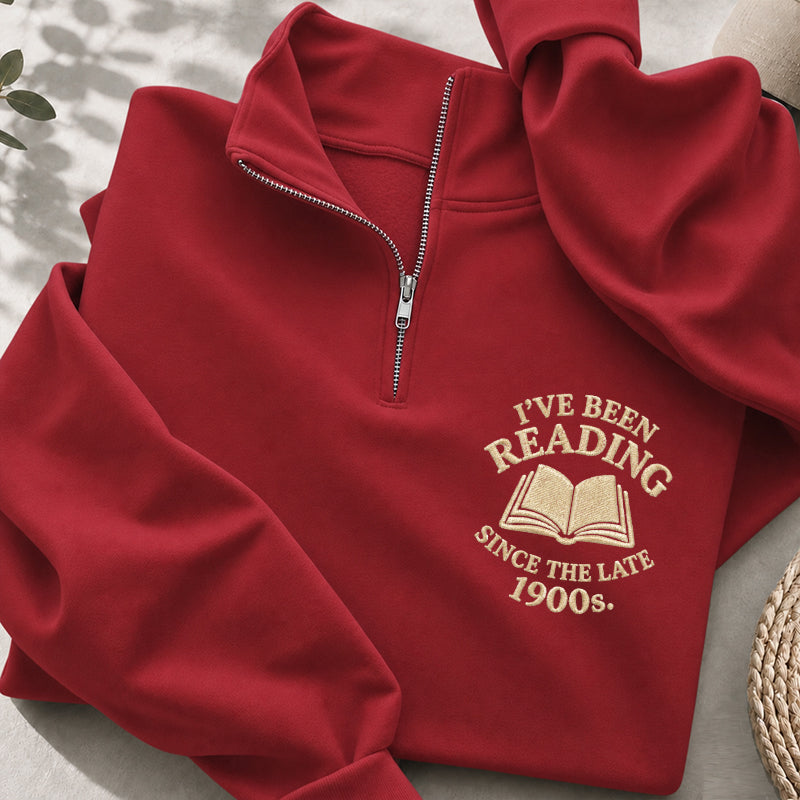 Embroidered Reading Since The Late 1990s Classic Quarter Zip Sweatshirt