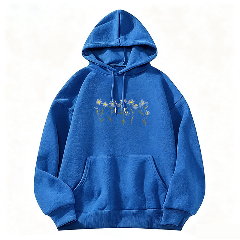 Embroidered Daisy Classic Adult Unisex Hoodie
