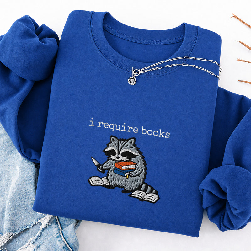 Embroidered I Required Books Classic Crewneck Sweatshirt