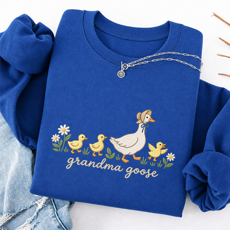 Embroidered Grandma Goose Classic Crewneck Sweatshirt