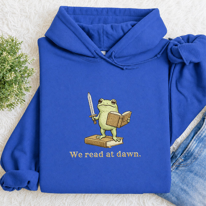 Embroidered We Read At Dawn Classic Adult Unisex Hoodie