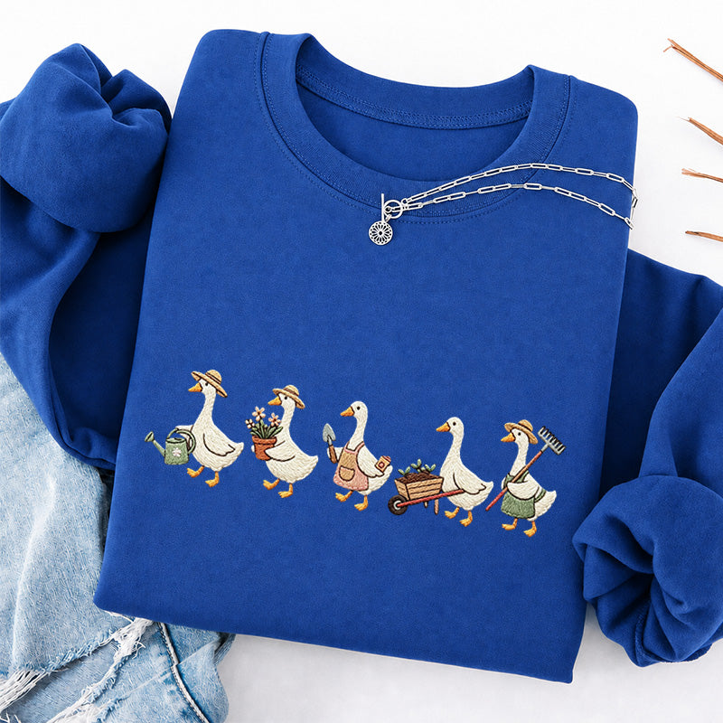 Embroidered Garden Goose Classic Crewneck Sweatshirt