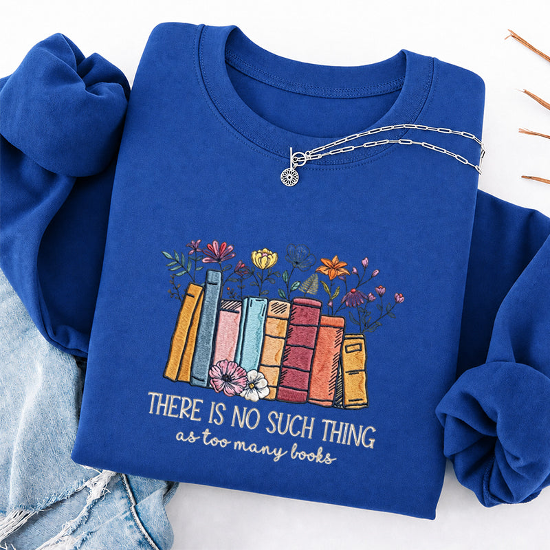 Embroidered Floral Book Classic Crewneck Sweatshirt