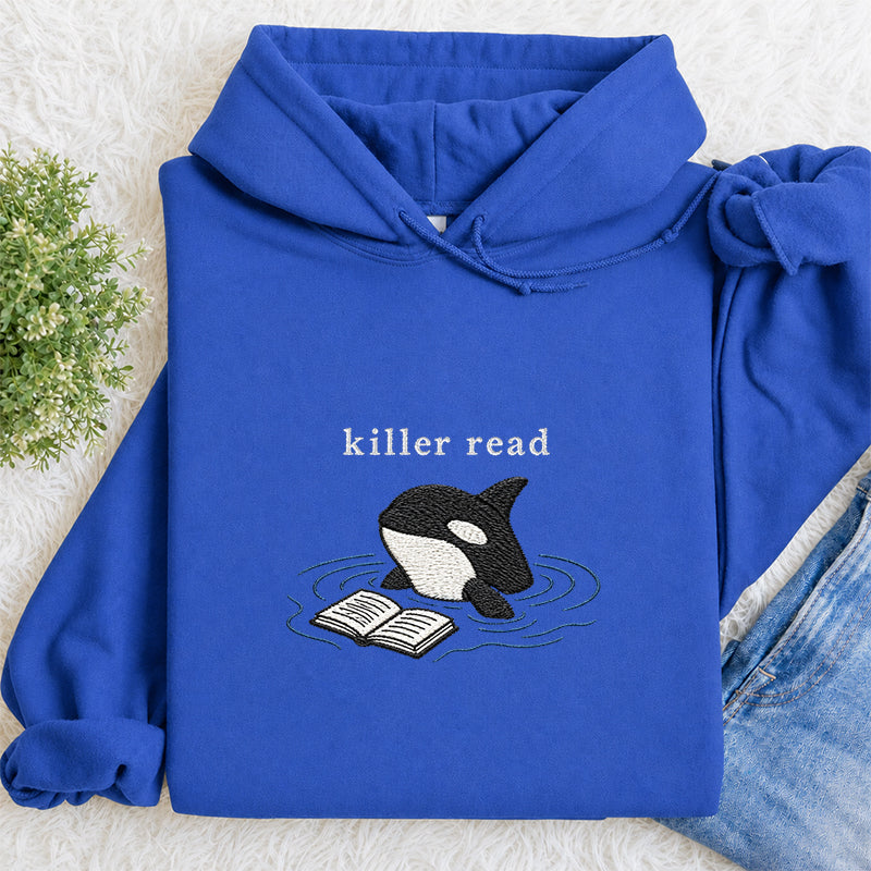 Embroidered Killer Read Orca Classic Adult Unisex Hoodie