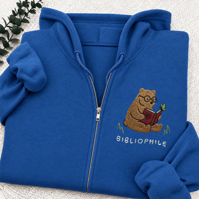 Embroidered Reading Bear Classic Full Zip Hoodie