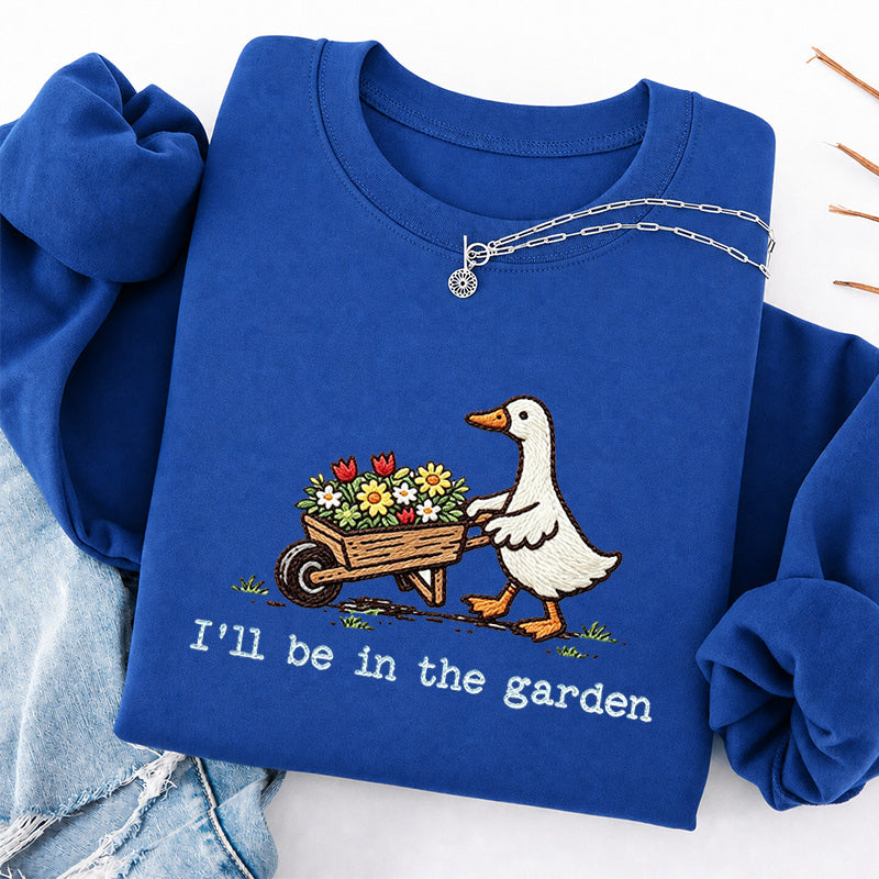Embroidered Silly Goose Garden Classic Crewneck Sweatshirt