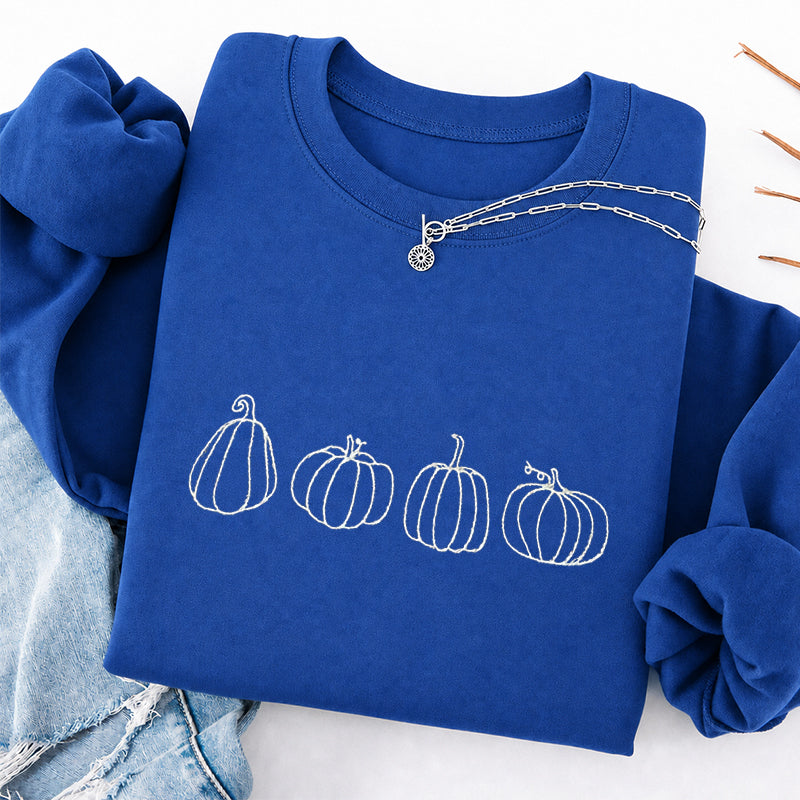 Embroidered Pumpkins Classic Crewneck Sweatshirt